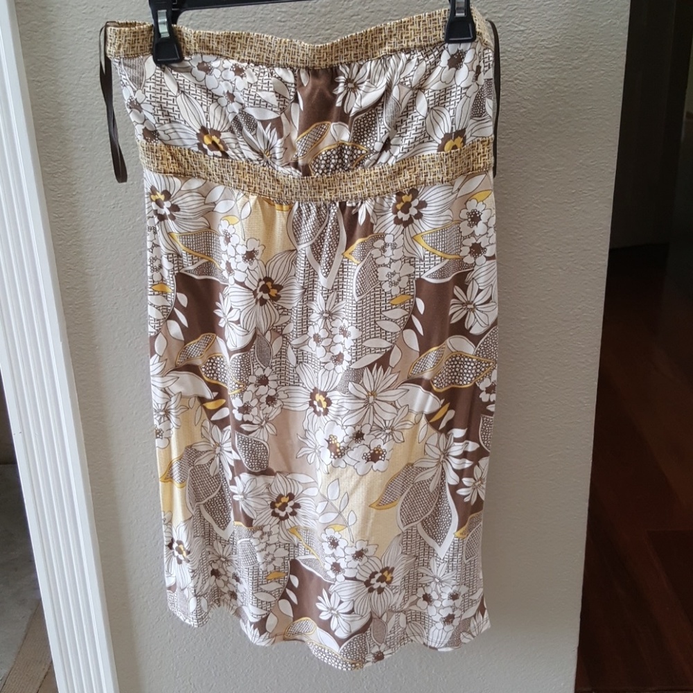 Hawaiian print tube dress Loft